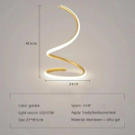 Kaasaegne LED-laualamp Lauakaunistuslamp Must Kuldne Spiraaljoon Valgus Magamistuba &Ouml;&ouml;laud Tuba Elutuba S&ouml;&ouml;gitoa Sisevalgustus Warm white&EU