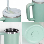 40 untsi kruus k&auml;epidemega, kohviku isoleeritud trumliga &otilde;lgedest roostevabast terasest kohvitermose tassiga auto vaakumkolvid kaasaskantav veepudel 40oz (1200ml)