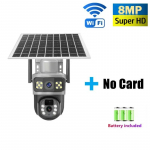 2024 Uus V380 kahe objektiiviga 3-ekraaniga 8MP p&auml;ikesekaamera 4G SIM-kaart CCTV juhtmevaba WIFI p&auml;ikeseenergia v&auml;listingimustes veekindel 360 IP kaamera PTZ 4K monitor WiFi Cam