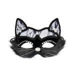 1 tk naiste riietusmaskid meestele ja naistele pitsist PVC maskeraadiga peomask loomade kassi n&auml;o Halloweeni dekoratiivne mask must