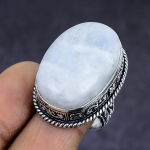 Rainbow Moonstone Gemstone 925 Sterling Silver gift Jewelry Ring Size 8 d9u80