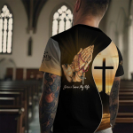 Meeste mood Jeesuse risti 3D-prindiga T-s&auml;rk L&uuml;hikeste varrukatega Naljakas graafiline T-s&auml;rk Topid Kristlikud usulised piibli T-s&auml;rgid S