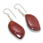 Natural Red Snakeskin Gemstone 925 Sterling Silver Jewelry Earring 1.77 f1t70