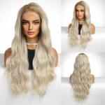ALAN EATON HD 13x6 Lac Parukad Blondid s&uuml;nteetilised pikad lainelised lokkis parukad naistele Cosplay suure tihedusega juustele parukas kuumakindel parukas