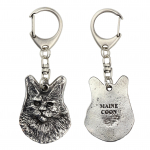 Maine Coon - silver-plated key ring, handbag decoration, backpack pendant by Art-Dog h&otilde;be