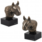 Bull Terrier, Bully II - Dog statue, bust on stone base, sculpture, trophy for dog show by Art-Dog brand