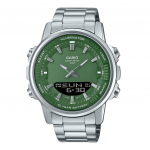 Casio Analoog-Digitaalne Roostevabast Terasest Rohelise Kettaga Kvarts AMW-880D-3AV Meeste K&auml;ekell roheline