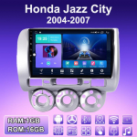 2 DIN Androidi autoraadio Honda Jazz City 2004-2007 multimeediumipleieri peakomplekti stereo GPS-navigeerimine WIFI 1+16GB 1+16GB