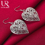 925 Sterling h&otilde;bedane &otilde;&otilde;nes s&uuml;damekujuline lille augustamine k&otilde;rvar&otilde;ngad Moodsad pulmaehted 3.00*2.90cm