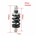 Elektriauto tagumine amortisaator 8 mm modifitseeritud vedruga jalgrattale (10-21 cm)