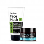 Ustraa De-Tan Face Mask - Dry Skin - 125 gm - Wash-off mask | with White Charcoal | Helps Remove Tan & Pollutants & Anti-Aging Cream for Men - 50g