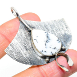 Natural Dendrite Opal Gemstone 925 Sterling Silver Gift Pendant 2.56 h8k82