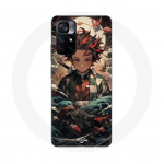 Coque Maniacase pour Xiaomi Poco M4 Pro 5G demon slayer Tanjiro anime manga