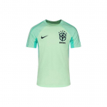 Nike Dri-Fit Strike Brasiilia rahvuskoondise jalgpalli treeningseeria logotr&uuml;kiga triibuline &uuml;mmarguse kaelusega l&uuml;hikeste varrukatega t-s&auml;rk meestele pealisr&otilde;ivad helesinine DH6441-390 S