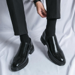 MoodsadVintage Meeste Libisevad Kingad Luksusbr&auml;nd Meeste Lihtsad Kingad Vabaaja Nahk Mood &Auml;ri Jalatsid Mehed Luksusbr&auml;nd Meeste Kingad 38 must