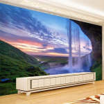 3D-tapeet Kaunis p&auml;ikeseloojangu kosk Seinatapeet Elutoa S&ouml;&ouml;gitoa Taust Tapeet Kaasaegne kodukaunistused Freskod 200 cm(W) x 140 cm(H)