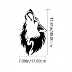 1 tk Wolf Headi seina metallkaunistus &ndash; vapustav magamistoa kleebisepilt, mis t&auml;iustab Halloweeni ja igap&auml;evast elutoa &otilde;hkkonda helehall v&auml;rv