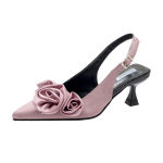 Moodne Uus Br&auml;nd Naiste Sandaalid Moodne Lilleline Daamide Elegantne Kleit Slingback Kingad &Otilde;huke Madal Konts Kleidi Mules Kingad 34 roosa