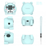 Silikoonist &uuml;mbris p&otilde;rutuskindel kaitsev naha varrukas koos kaelarihmaga Cartoon kaitsekattega Punirunesi interaktiivse digitaalse m&auml;nguasja jaoks sinine