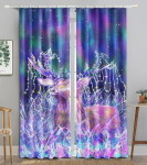 Roheline Mets Hirv K&otilde;rge Pimendav Kardin Haldjamaailm Roosa T&auml;htis Taevas Kardinad Magamistuba Hotell Universaalne Uus Moodne Muster W55 X H120cm X 2&Grommet Top blue