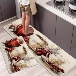 1 tk v&auml;simusvastased k&ouml;&ouml;givaibad, luksuslik kohvitassi printimine, veekindel, libisemiskindel paks polsterdatud k&ouml;&ouml;gimatt, vastupidav ja mugav k&ouml;&ouml;gimatt 40*60cm