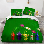 Multikas M&auml;ng Pikmin Voodipesukomplekt Poistele T&uuml;drukutele &Uuml;heinimese Kuninganna Suurus Tekikott Padjap&uuml;&uuml;r Voodi Lapsed T&auml;iskasvanud Mood Kodutekstiilid AU Single 140x210cm