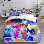 Anime Super Kitties voodipesukomplektid Tekk voodikate Tekk-padjap&uuml;&uuml;r 2-3 t&uuml;kki Komplektid Lastele T&auml;iskasvanutele Kodutekstiilid 135x200cm 2pcs