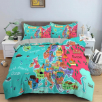 Kaardimustriga voodipesukomplekt Luksuslik hubane tekikotikomplekt magamistoa sisustuse jaoks King Queen Full Tekikott Padjap&uuml;&uuml;r Voodiriided 70x133cm 2pcs