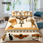 Vaarao tekikott Kuninganna Vana-Egiptuse h&otilde;imu lohukate poistele Egiptuse p&uuml;ramiidide eksootilises stiilis pol&uuml;estrist voodipesukomplekt EU single(135x200cm)