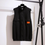 Naiste kevadine ja s&uuml;gisene &uuml;hev&auml;rviline vaba vabaaja vest 4XL must