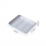 Roostevabast terasest k&uuml;psetusplaat traatrestiga Koogik&uuml;psetus-BBQ-panniplaat, plaat Ahi Brownie-rest k&uuml;psetamine r&ouml;stimis-grillt&ouml;&ouml;riist