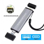 M.2 NVMe SSD korpus USB 3.2 Type C SSD adapter 10 Gbps NVMe PCI-E M.2 SSD &uuml;mbris v&auml;line k&otilde;vaketta karp