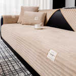 &Uuml;hev&auml;rvilised diivanikatted flanell sirge triip paksendatud libisemiskindel diivanipadi elutuba kreem tuul diivanikate 110x210cm kerge kohvi v&auml;rv