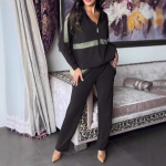 Naisteriiete komplektid vabaaja spordi s&uuml;gis ja talvine pikkade varrukatega kapuutsiga dressipluus ja p&uuml;ksid 2-osaline komplekt XL