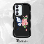 V&auml;rvitud muster Big Wave Edge pehme silikoon materjal Macaron telefoni &uuml;mbris p&otilde;rutuskindel kaitsev kummist korpus OnePlus Vivo Motorola Moto jaoks Vivo Y21T roosa