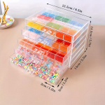 Akr&uuml;&uuml;list teemantmaalide hoiukonteinerid 120/72 ruudustikuga ehtekarp, l&auml;bipaistva L-ga l&auml;bipaistev k&otilde;rvar&otilde;ngaste hoiukamber