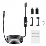 Endoscope Inspection Camera for iOS Android Mini Inspection Camera Dual Lens Waterproof Pipeline Borescope 1M roosa kuldne v&auml;rv