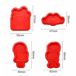 Uus s&otilde;brap&auml;eva teemaline k&uuml;psisekolb l&otilde;ikur Heart Love Viieharuline t&auml;ht teemantkujuline k&uuml;psise pressimine reljeefse vormiga koogivormid