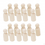 20Pcs DIY Unfinished Wooden Peg Dolls Cake Topper Natural children toy 35mm Boy