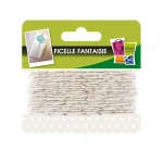 Ficelle blanche-argent&eacute;e - 10 m