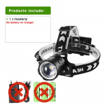 Super 5000LM k&otilde;ige v&otilde;imsam esilatern, laetav peaga taskulamp suumiga pealatern kalastamiseks without battery must