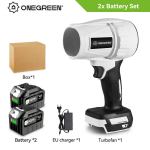ONEGREEN 2000W Elektriline Turbo Puhur Jet Fan 200M/S K&auml;eshoitav &Otilde;hupuhur V&auml;ga Tugeva Puhumise T&ouml;&ouml;riist Makita 18V Akule 2 928VF Battery Set