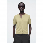 Cos Japan Merino Wool Blend Short Sleeve Cardigan light green/XS