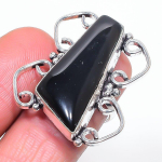 Black Onyx Handmade 925 Sterling Silver Jewelry Ring Size 7 w9k05