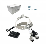 NICEDEN/Dental ENT Surgical Loupe Headband Binocular Loupes with 5W LED Headlight Aluminum box 2.5x