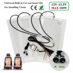 Universaalne Max 100W Sisseehitatud Autopistiku Istmesoojenduse Komplekt Sobib 2 Istmele 12V S&uuml;sinikkiust K&uuml;ttepadjad 3 Tasemega Juhtl&uuml;liti S&uuml;steem Universal model F