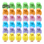 36 tk Lihav&otilde;ttep&uuml;hade karusnaha tibude minisimulatsioon pl&uuml;&uuml;sist tibud V&auml;ikesed v&auml;rvilised kohevad kana lihav&otilde;ttep&uuml;hade korvi t&auml;idis kevadise koduaia kaunistamiseks mitmev&auml;rviline