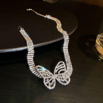 Kaunid Butterfly Crystal Choker kaelakeed naistele Shine Rhinestone kaelakeed Statement Ehted Aksessuaarid