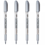 4 tk/partii v&auml;rvipliiats Metallv&auml;rviline pliiats Tehnoloogia Kuldne ja H&otilde;bedane 1,5mm Up Paint Pen Student tarvikud Marker pliiats 2 Gold 2 Sliver kuld