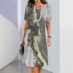 2024. aasta uued naiste kleidid Graafilise tr&uuml;kiga Elegantsed ja kaunid Midikleidid Suures suuruses naiste suvine &uuml;hes t&uuml;kis kleit S